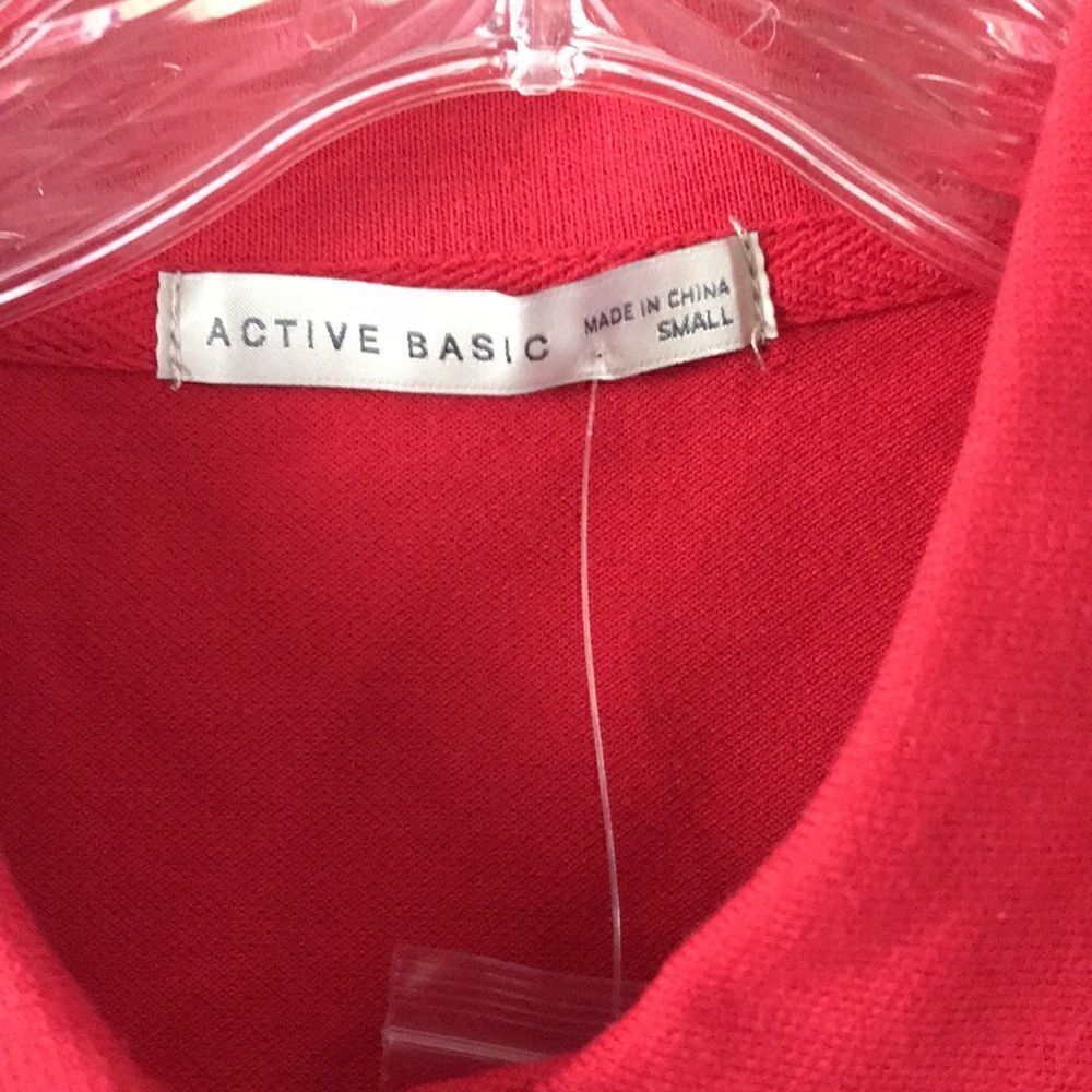 NEW Active Basic Red Polo Shirt - Picture 4 of 5